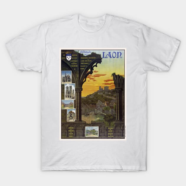 Laon France Vintage Travel Poster 1912 T-Shirt by vintagetreasure